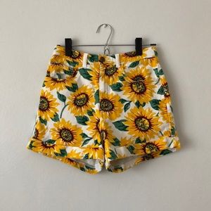 High waisted American Apparel sunflower shorts.